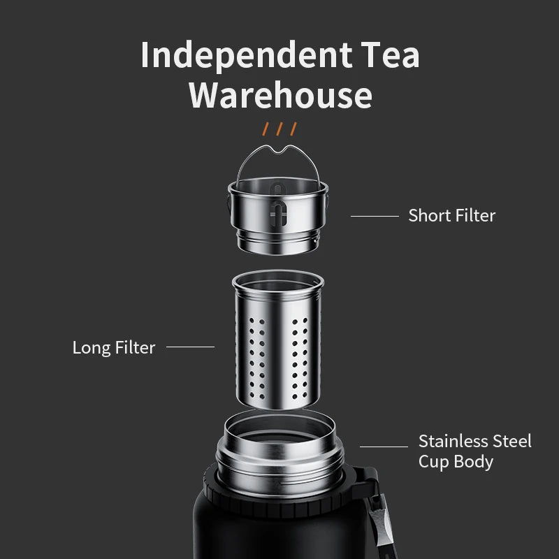 Gourde isotherme avec filtre a thé BeWell™